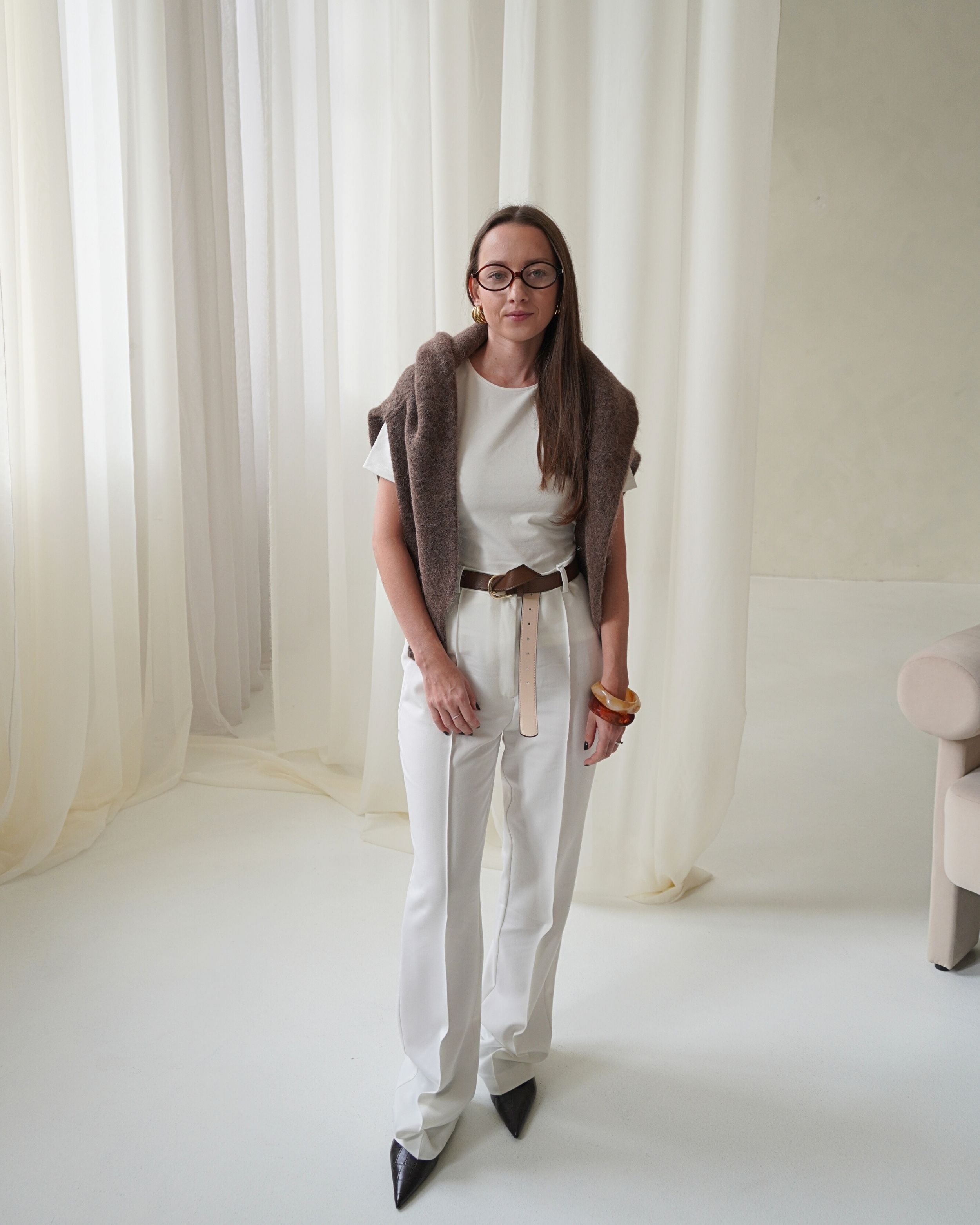 Close-up of THÉFI Essential Tee in bamboo fabric.