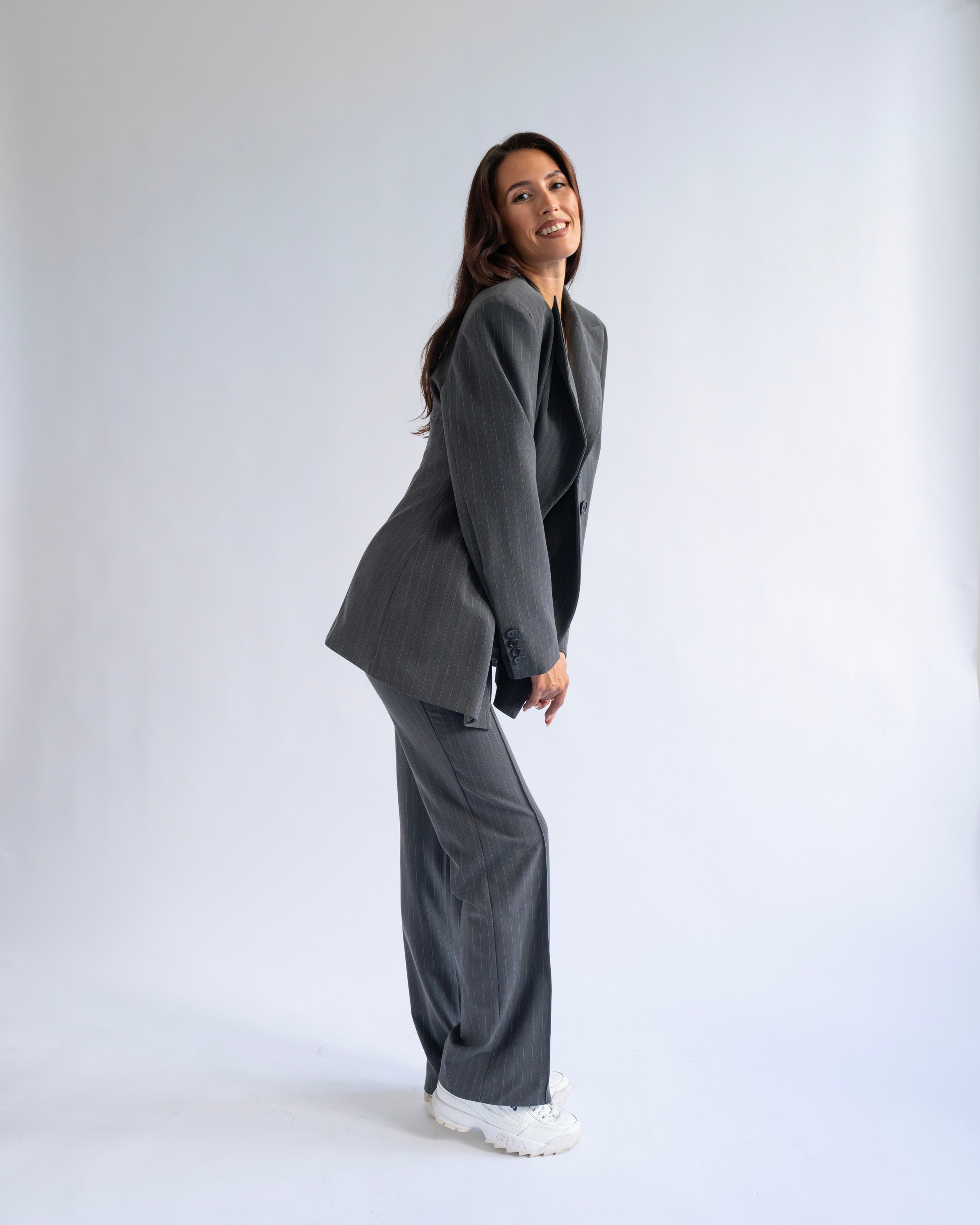 GREY SIGNATURE HOURGLASS BLAZER